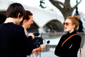 London office search woman having an interview
