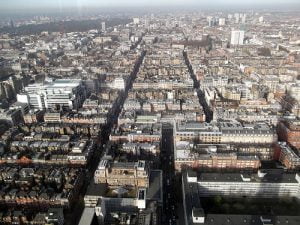 Aerial View of London office rentals West End Marylebone