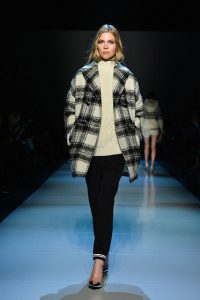 Checks office fashion coat