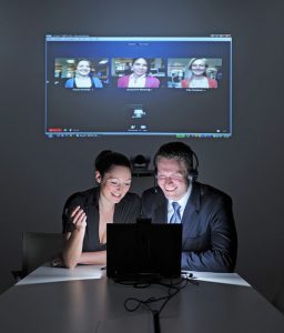 Skype business call from flexible office space in London