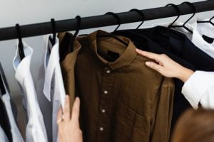 clothes-clothing-hanger-brown-shirt